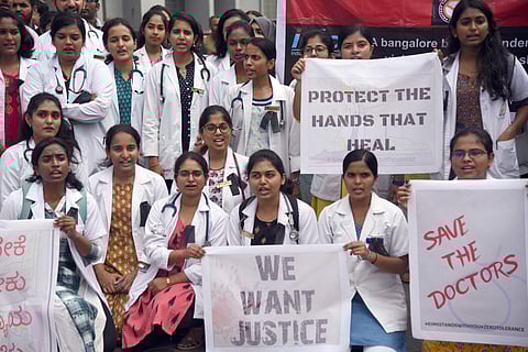 Picture of doctor's strike for representational purposes only | (Pic: Express)