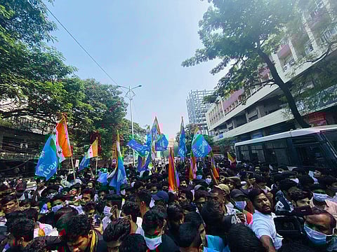 At the protest | (Pic: NSUI)