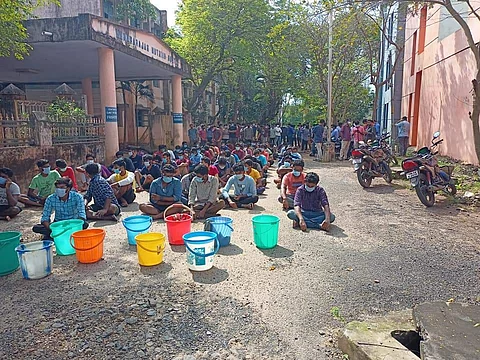 Students during the protest