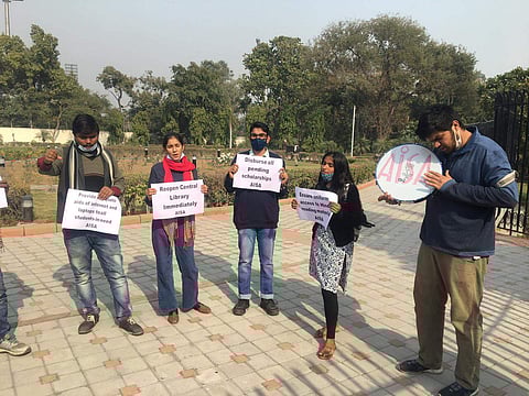 Students during the protest (Pic: AISA)