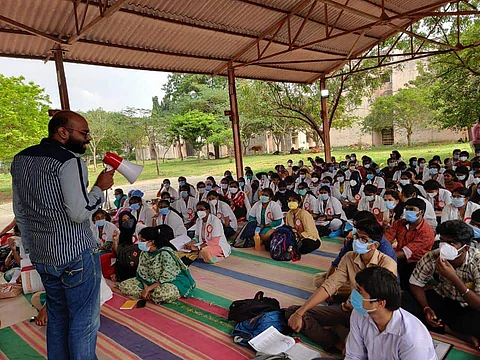 Students during protest