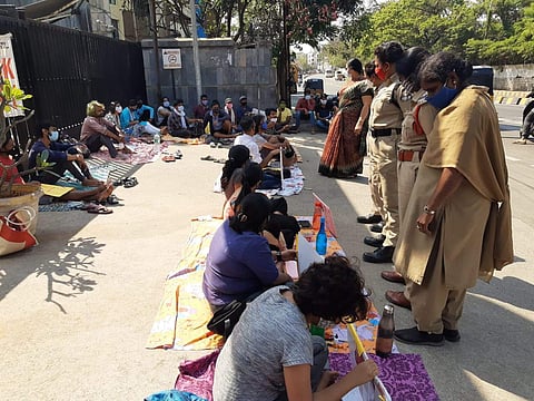 Students during the protest