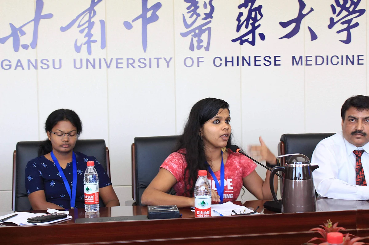 Gaythri representing India as a youth delegate in Beijing