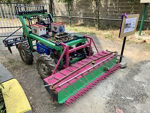 Side view of the automated tractor