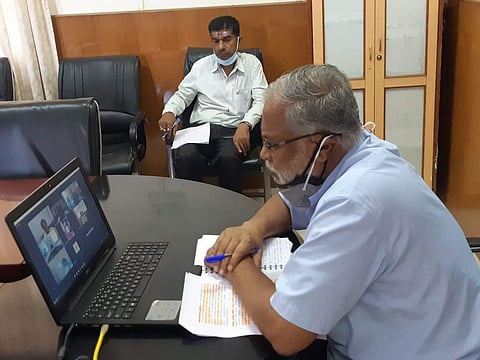 Suresh Kumar during today's meeting with the officials  (Picture: Edexlive)