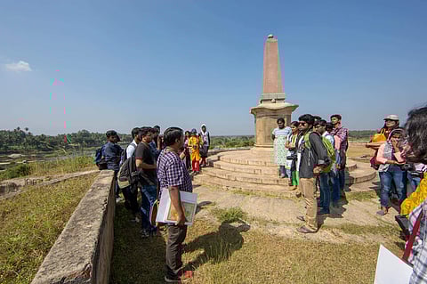 Basav on a heritage walk with college students | Pics: Historywallahs/Facebook