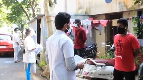 Final year MBBS students collecting information | Pic: Anand DYFI
