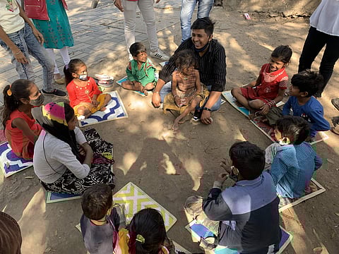 Abhijeet with the kids (Pics: Abhijeet)