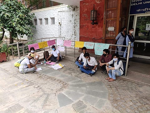 The students at the protest site (Pic: Sourced)