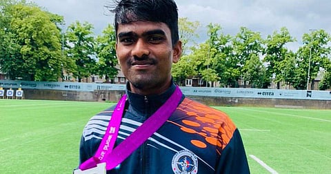 Archer Pravin Jadhav with his World Championships' silver medal (Pic sourced)