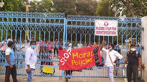 A scene from the protest (Pic: Abhishek Nandan)