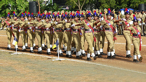 A platoon of Student Police Cadet marching past