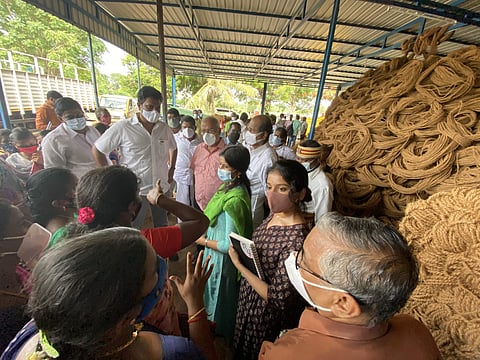 With Thiruvarur Collector, MLA DR TRB Rajaa and Dr Jeyaranjan (VC), SDPC  | (Pic: Nonurban Foundation)