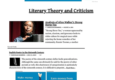 The website | Pic: www.Literariness.org
