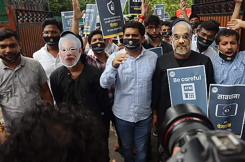 NSUI protest in Delhi | Pic: NSUI members