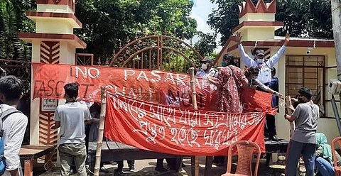 Students at the protest site (Pic: Sourced)