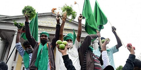 Farmers protest in Bengaluru (Picture: Shriram BN)
