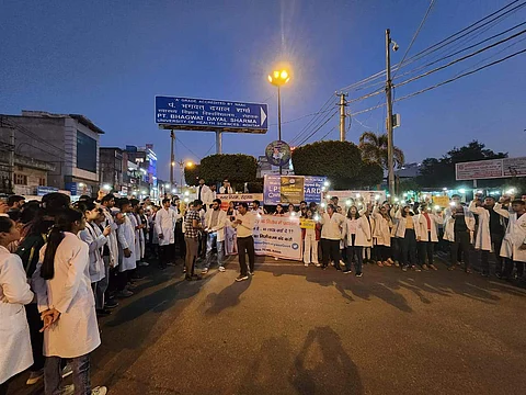 Haryana medical students protest against bond policy | (Pic: Sourced)
