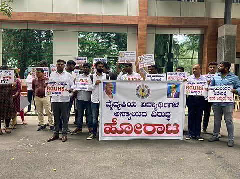 Glimpse from the protest | (Pic: Lokesh Ram)