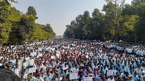 Glimpse from the protest | (Pic: Tulu Dei)