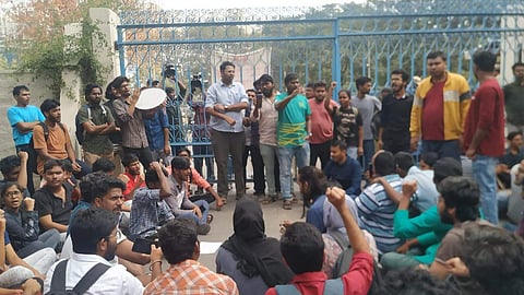 Glimpse from the protest | (Pic: NSUI)