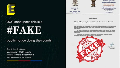 UGC warns against #FAKE public notice regarding offline examinations