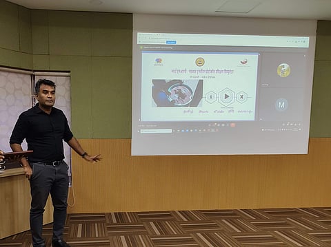 Dr Darez Ahamed IAS, Director, National Heath Mission, TN, launching the VR Tools developed by IIT Madras to tackle NMR and MMR | Pic: IIT Madras