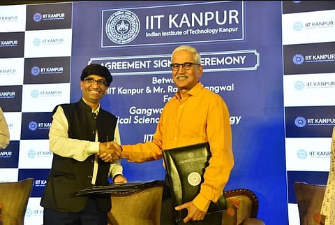 Prof Abhay Karandikar, Director IIT Kanpur and  Rakesh Gangwal, Co-founder IndiGo at the event | Pic: IIT Kanpur