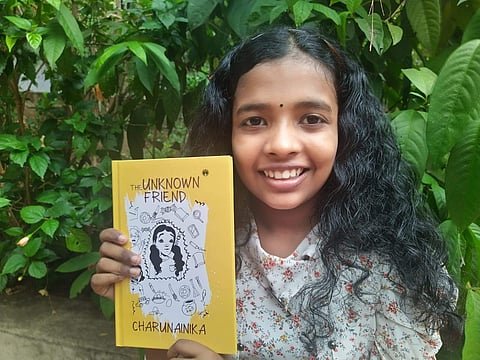 Charunainika with her book 'The Unknown Friend' | Pic: Sourced
