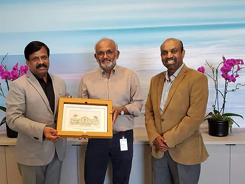 OU VC Prof D Ravinder with the CEO of Adobe, Shantanu Narain | Pic: Osmania University