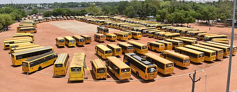 Image of parked school buses for representational purpose only | (Pic: Express)