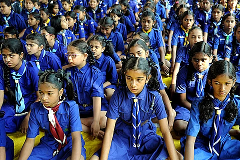 Members of the Bharat Scouts and Guides in a school | Image for representational purpose only | (Pic: Express)