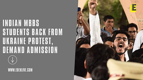 Medical students from Ukraine protested in Delhi on June 24 | Pic: EdexLive