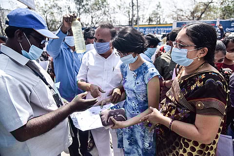 Aspirants appeared for the JEE Mains exam on the third day | Pic: EdexLive