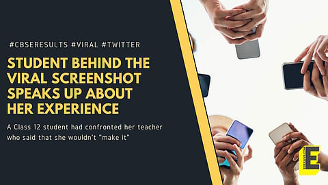 The student's conversation with her Class X teacher went viral on Twitter | Pic: EdexLive