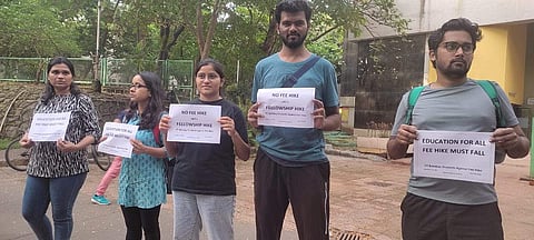 Images from the poster demonstration protest | Pic: EdexLive