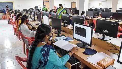 Students at an exam centre | Image for representational purpose only | (Pic: Express)