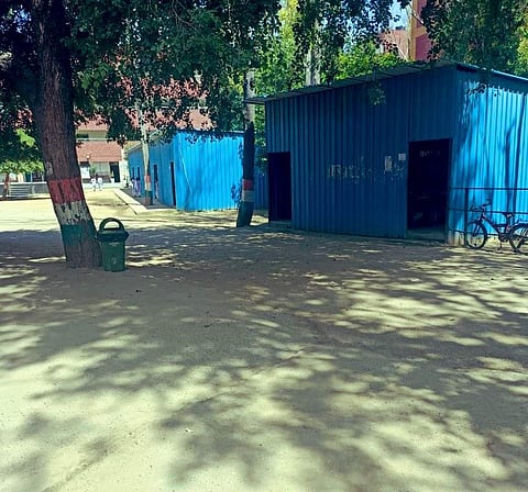 Image of the portacabins that are serving as classrooms for 40,000 students in Delhi | Pic: Sourced