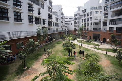 A view of the Srishti Manipal Institute of Art, Design and Technology campus at Bengaluru, Karnataka.