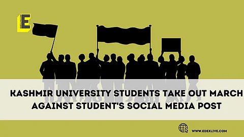 Kashmir University students take out march against student's social media post