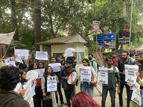 Visuals from protest | (Image: Source)