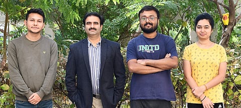 (From L to R) Manohar Bisht, Vineet K Sharma, Abhisek Chakraborty and Shruti Mahajan | (Pic: IISER Bhopal)