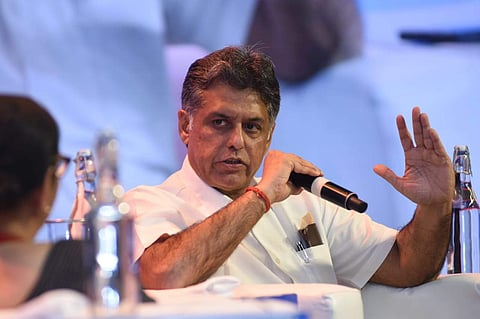 Congress leader Manish Tewari speaks at the ThinkEdu Conclave | Pic: Express/Ashwin Prasath
