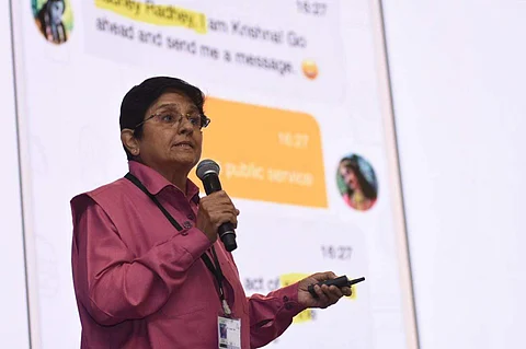 What does ChatGPT have to say about public service? | Kiran Bedi speaks at the ThinkEdu Conclave 2023 | Pic: Express/Ashwin Prasath