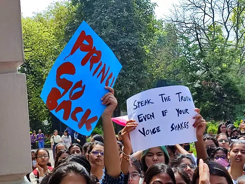 From today's march at IP college | Pic: IP students