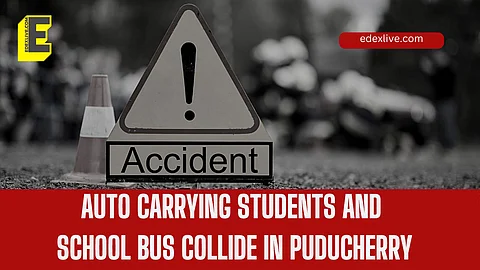 Puducherry: School auto and bus collide, 8 students injured 