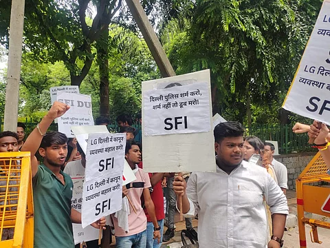 Visuals from protest on Sunday, July 30 | (Image: Source)