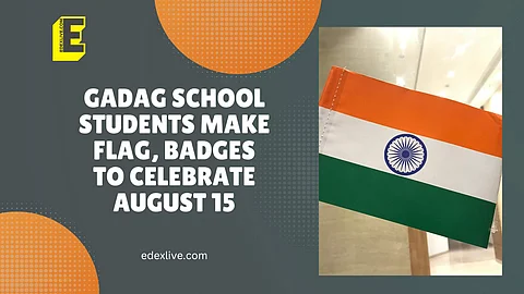 Independence Day: Gadag school students make National Flag, badges 