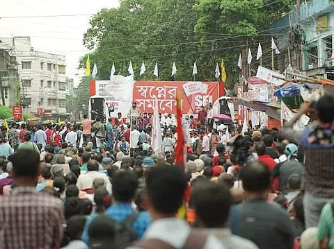 Visuals from protest rally on Tuesday | Picture: Sourced