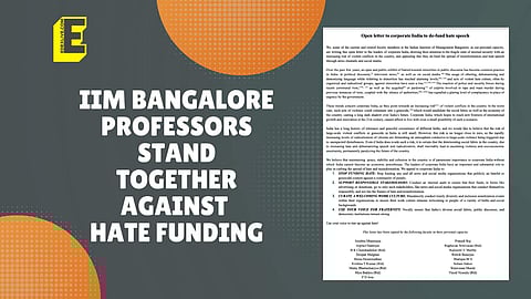 IIM Bangalore professors stand together against hate funding | (Pic: EdexLive)